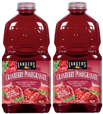 2 PACK- Langers Cranberry Pomegranate Juice 64 Oz. NO High Fructose Corn Syrup