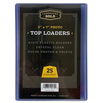 1000ct Cardboard Gold 5x7 Top Loaders for Postcards/Photos - Clear Rigid PVC
