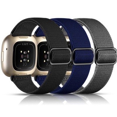 Sport Wristbands Stretchy Fabric Adjustable For Fitbit Versa 3 4 Sense 2 Bands