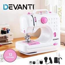 Devanti 12 Stitches Mini Sewing Machine for Beginners Portable Sewing Machine