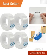 Water-Resistant Transparent Tape - 4 Rolls, 0.7-Inch Wide for Creative Projects