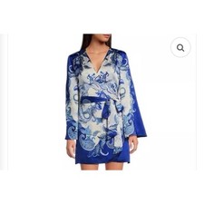 Gianni Bini Paisley Printed Wrap Dress, Blue, Small