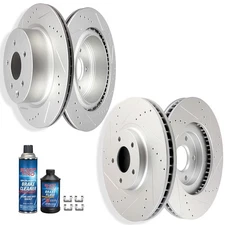 Front Rear Brake Rotors For 09-13 Infiniti G37 For Nissan 350Z 06-09 Drilled