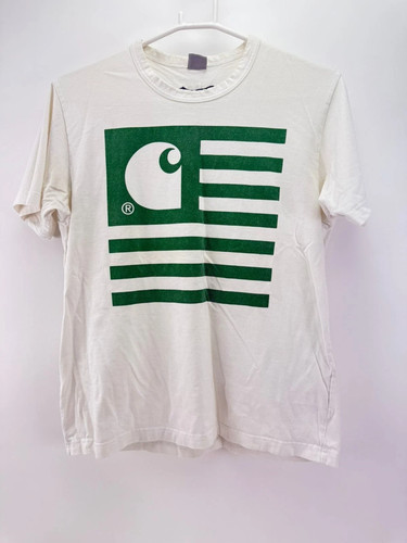 JUNYA WATANABE Comme des Garcons x Carhartt Mens White T-Shirt Logo Print Size S