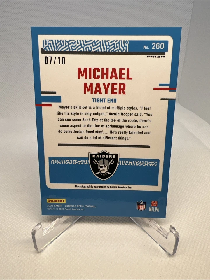 2023 Panini Donruss Optic Michael Mayer #260 Rated Rookie Gold Prizm Auto RC /10 - Image 2 of 2