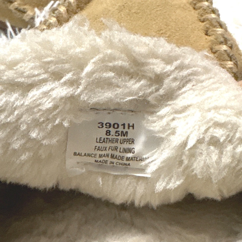 Zapatillas mocasín de gamuza tostada Minnetonka para hombre 8,5 forro de piel sintética suela de goma Foto 4 de 4