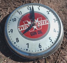Vintage Gun Oil Sign - Vintage Hunting Sign - Vintage Winchester Clock