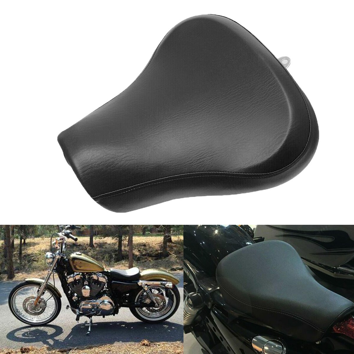 Driver Solo Seat For Harley Sportster XL883 XL1200 883 1200 1983-2003 Black