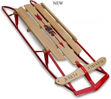 Flexible Flyer Runner Sled, Steel  Wood Steering Snow Slider, 1-person 48"