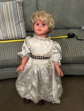 VINTAGE BLOSSOM TOYS LTD LARGE DOLL WHITE DRESS 1970s/80s- Antique Toy