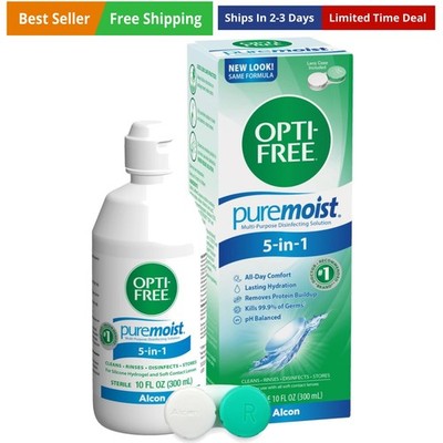 Puremoist Multi-Purpose Contact Lens Cleaning and Disinfecting Solution with ...