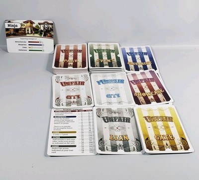 57 Pc NINJA Full Deck CMON Unfair Board Game Amusement Park Theme Complete Set
