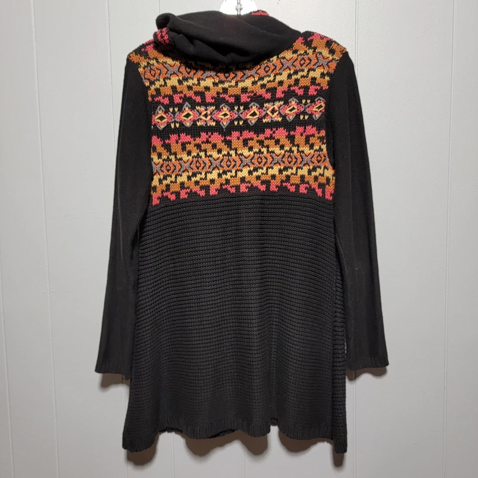 Cárdigan Suéter Plumero Y2K Vintage RXB Negro Con Capucha Botón Frontal Usado en Excelente Condición Foto 3 de 4