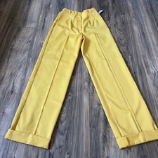Vintage 80s Beaujolais Women  s Pants Yellow Pleated Pants Classic Garden Party