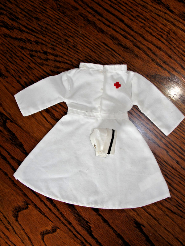 Vintage Doll Dress - Nurse Dress w Cap, label RUSS BERRIE & CO