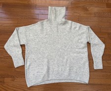 Vince Camuto Women's Long Sleeves Knit Turtleneck Sweater Silver Heather Gray M