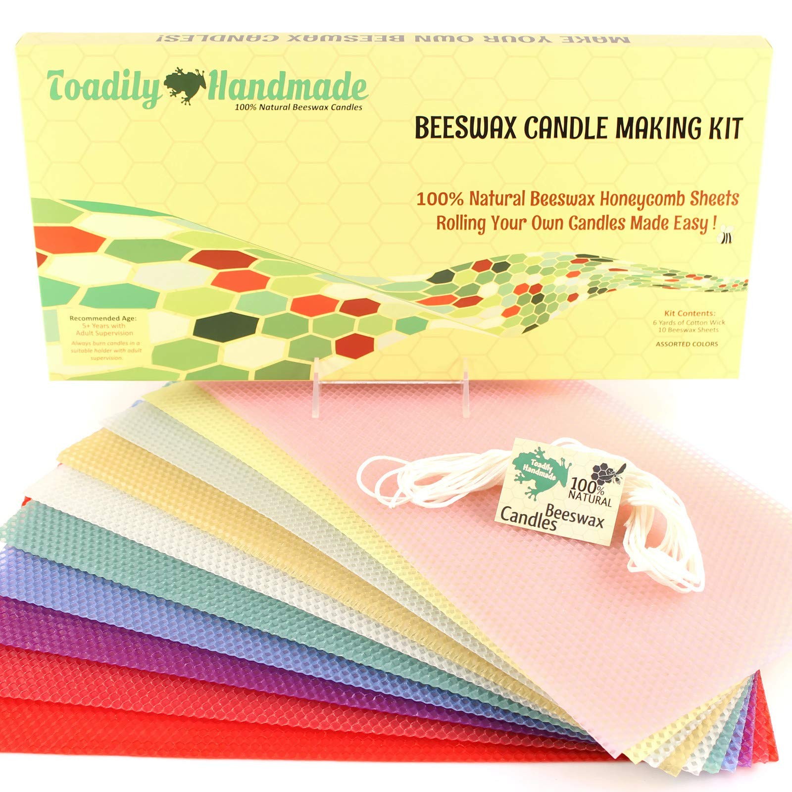 Beeswax Candle Making Kit with 10 Full Size 16 x 8 Honeycomb