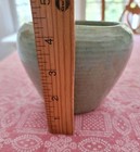 Vntg MCM Coil Pottery Planter Handmade Drip Glaze USA Teal Sea Foam Beach Decor — photo 6