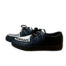 Tuk Creeper Shoes Black White Checkered Platform Skull Bone Sole Leather Tuk Creeper Shoes Black White Checkered Platform Skull Bone Sole Leather