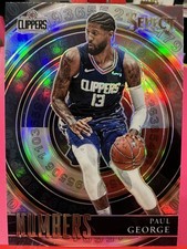 2021-22 Panini Select - Select Numbers Paul George #23 Silver Prizm