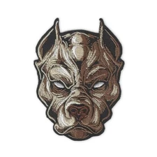 PIT BULL IRON ON PATCH 3.25" Embroidered Applique Fierce Pitbull Terrier Dog NEW