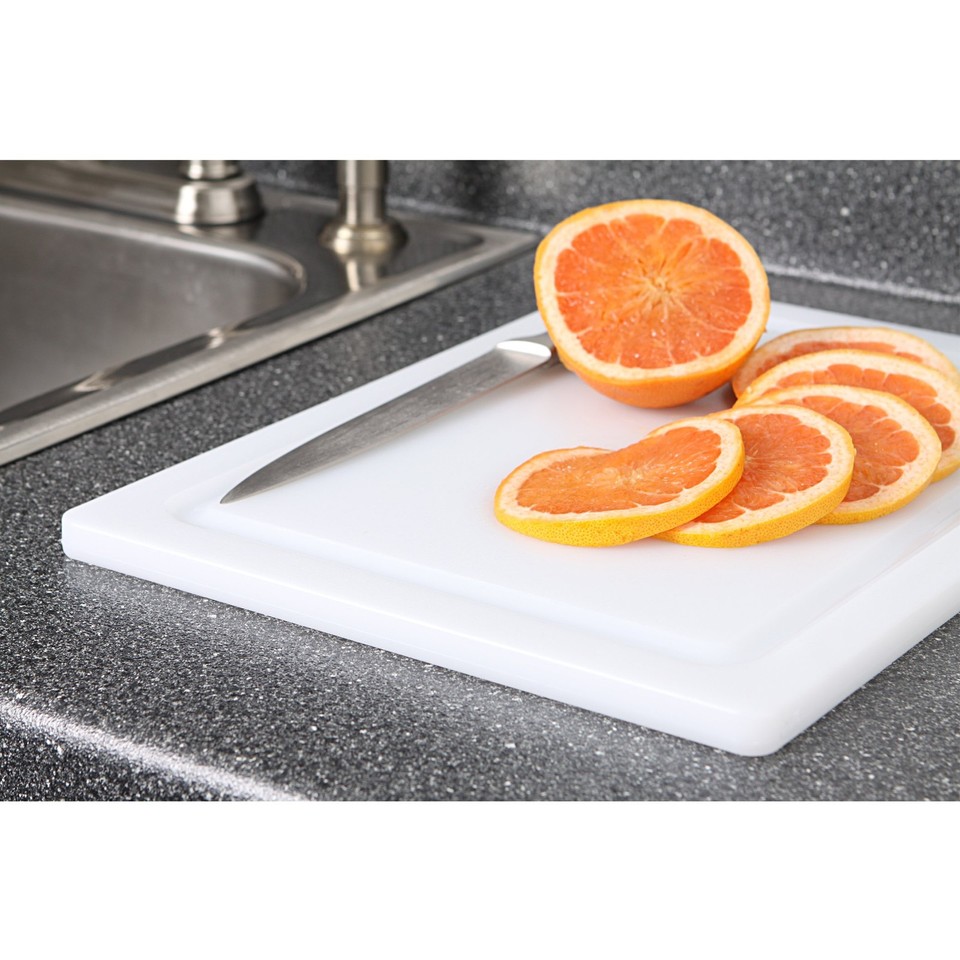 NSF Approved Poly Cutting Board with Juice Well, 12 x16 x 5/8
