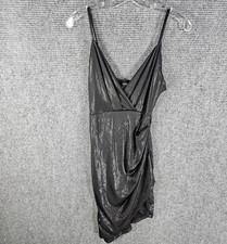 Privy Black Knit Dress Size M Asymmetrical Spaghetti Strap Cocktail Party NWT