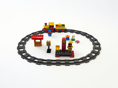 Lego Duplo Eisenbahn Schiebezug Set Schienen Vintage Zug Bahnhof Haltestelle