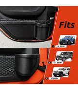 Jeep Wrangler Black 4PCs Front and Rear Door Pockets For 2018-2024 JL 4 Door