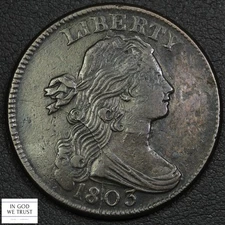 1803 S-261 Small Date, Large Fraction Draped Bust Large Cent 1C (XF)