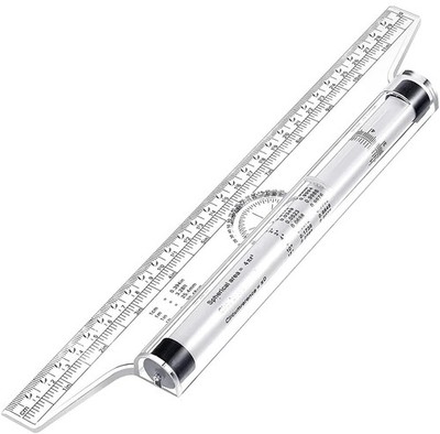 Multi-Purpose Drawing Parallel Rolling Ruler, 12 Inch Drawing Design Ruler for M