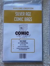 100 SILVER AGE Comic Bags 184 x 267 mm Crysta...