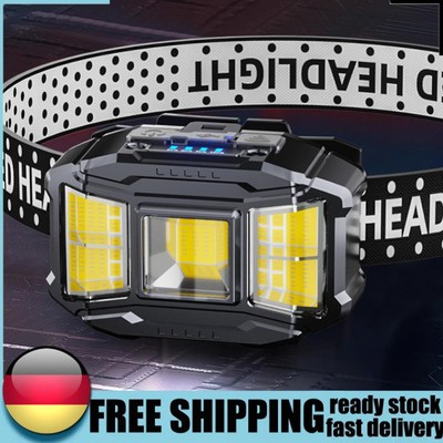 COB LED Induction Headlamp 5 Gears Powerful Headlight Torch for Hiking Fishing