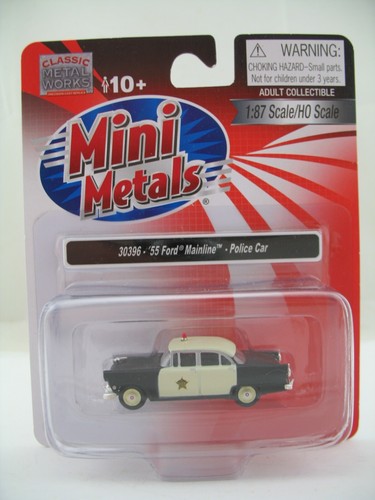 Mini Metals HO Model 30396: 1955 Ford Mainline, Police Car, MOC