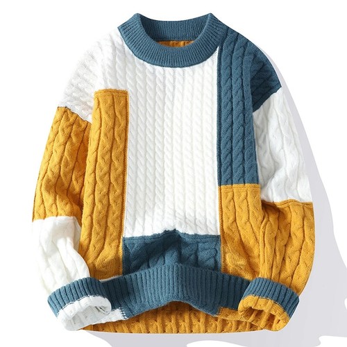 Winter Sweater Men Streetwear Mens Casual Sweaters Warm Pullovers Men - Picture 1 of 9