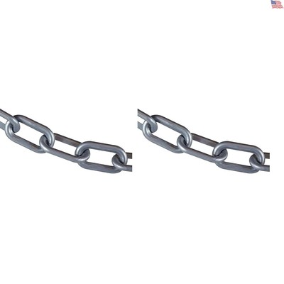 Plastic Barrier Chain Silver 2-inch link diameter 25-ft length pack of 2