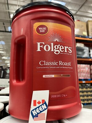 AiWaWa CA, Folgers Classic Roast Ground Coffee, 1.21kg (2.67 Lb), FRESH