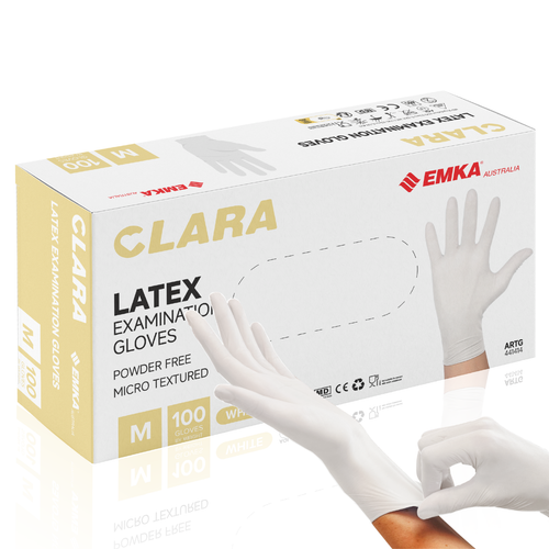 Latex Disposable Gloves Powder-Free 100 Pack Micro Textured 5.7g - Clara Brand - Picture 18 of 28