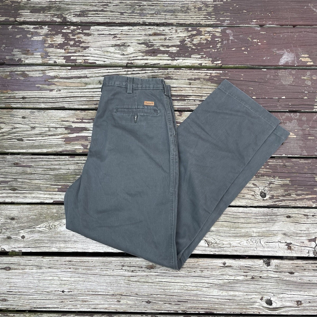 Carhartt ワークパンツ 32x32 ブラック ビンテージ 古着 90s USA製 Carhartt ブラック ダック Wニー クラッシュ
