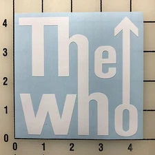 The Who Logo 4" Wide White Vinyl Decal Sticker - BOGO