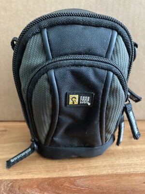 Case Logic Small Black Zip-Up Camera Case Soft  Case ~ 3 Pocket Organization