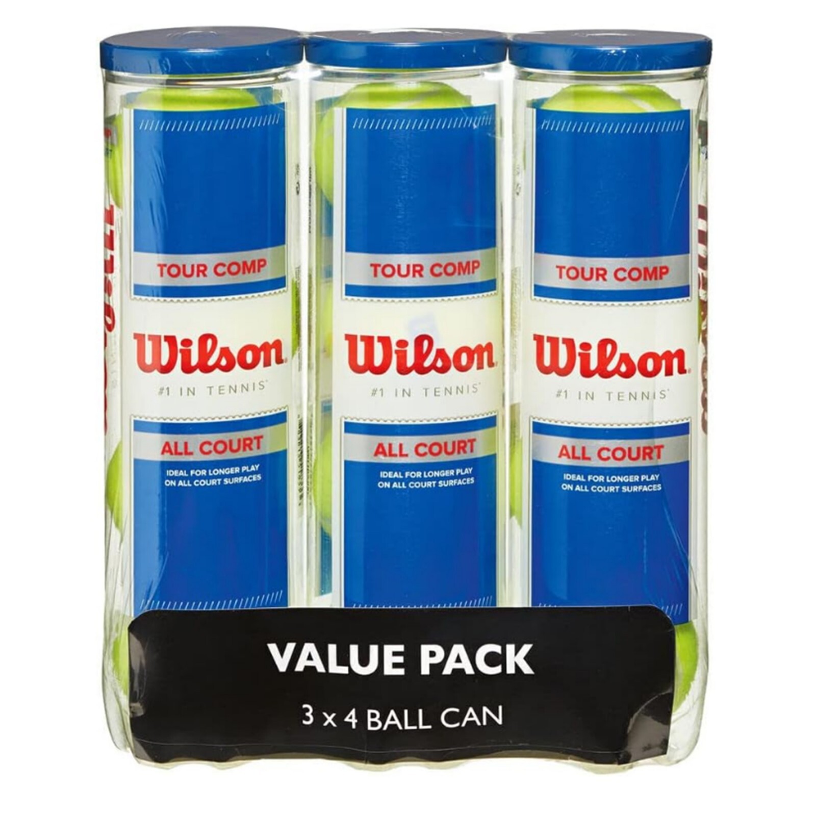 12 Pack Wilson Tennis Balls Bulk for Trainer Sports 3x Can of 4 Ball