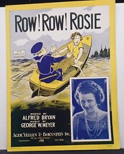 Row! Row! Rosie - Alfred Bryan & George W Meyer -  Sheet Music  1925
