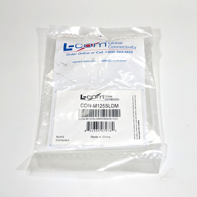 L-COM M12 5 Pos Panel Mount D Code Male Receptacle - CON-M125SLDM - solder
