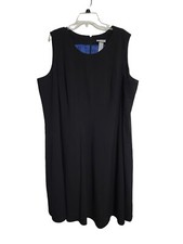 Catherines Dress Plus Size 28W Black White Colorblock Sleeveless V-Neck Poly Bl