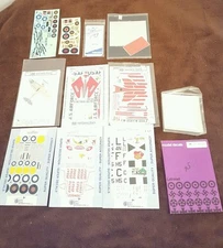 Lot of 12 Aircraft Model Decals SuperScale Microscale Aeromaster P-47 P-38 F106+