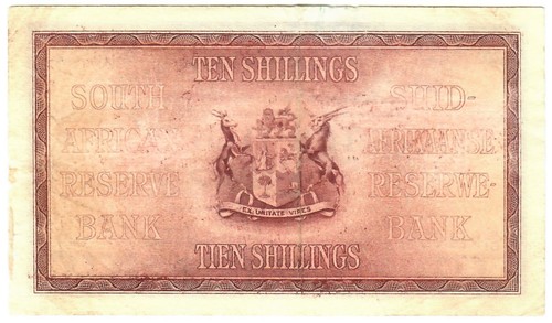 South Africa 10 Shillings 1942 F "Postmus" - Picture 2 of 2