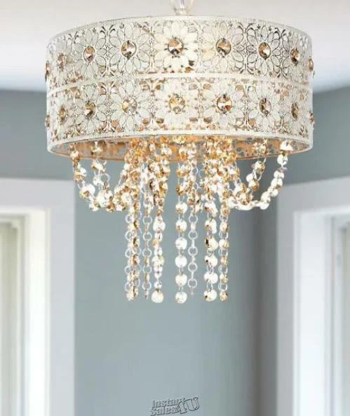 River of Goods-1-Light Champagne Chandelier with Jeweled Blossoms Shade - Image 3 of 4
