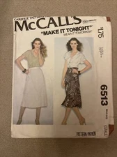 McCalls 6513 Pattern Skirt Size Small Misses Vintage 1979 One Piece Wrap