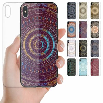 For OPPO Series - Mandala Pattern Tempered Glass Back Case Mobile Phone Cover #4